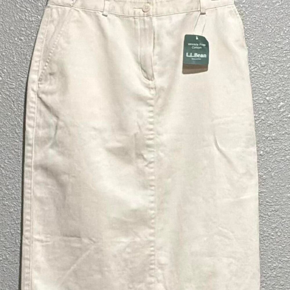Llbean Women's Cream and White Skirt